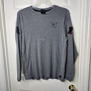 Gray Long Sleeve Men's Harley Davidson Patches long sleeve Shirt‎ XL